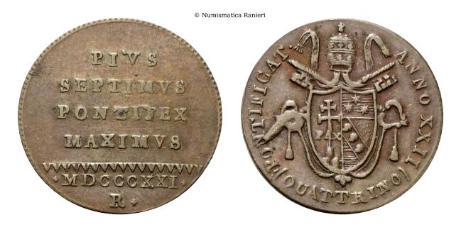 Quattrino 1821 a. XXII.