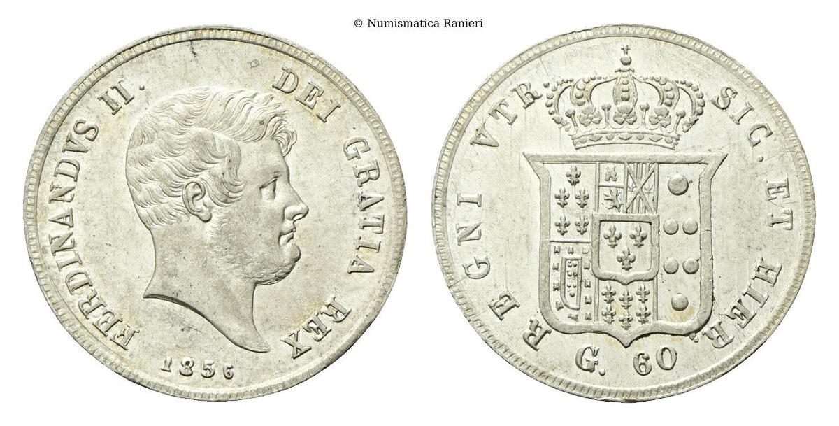 Mezza Piastra da 60 Grana 1856.