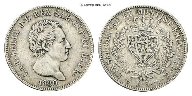 5 Lire 1830 Torino (P).