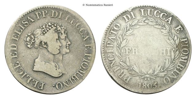 5 Franchi 1805, busti piccoli.