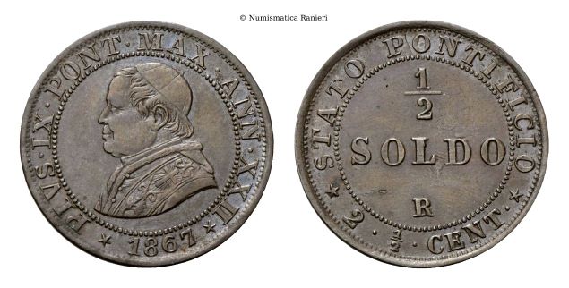 Mezzo Soldo 1867 a. XXII.