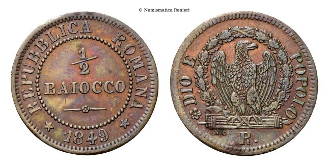Mezzo Baiocco 1849.