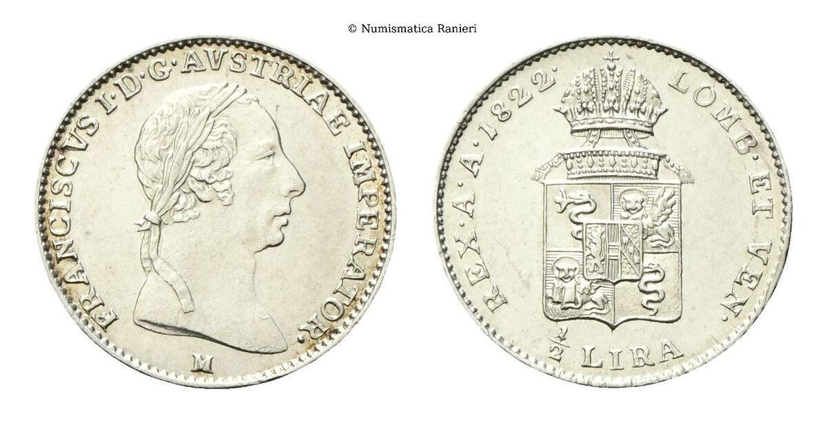 Mezza Lira Austriaca 1822.