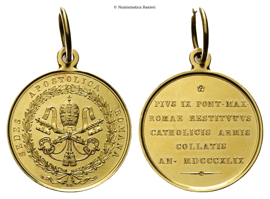 Medaglia militare 1849 opus N. Cerbara.