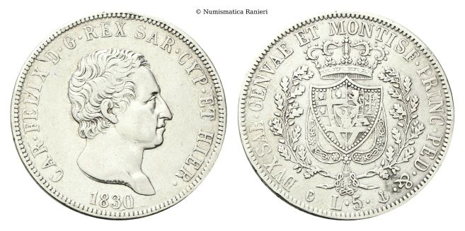 5 Lire 1830 Genova.