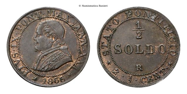Mezzo Soldo 1866 a. XXI.