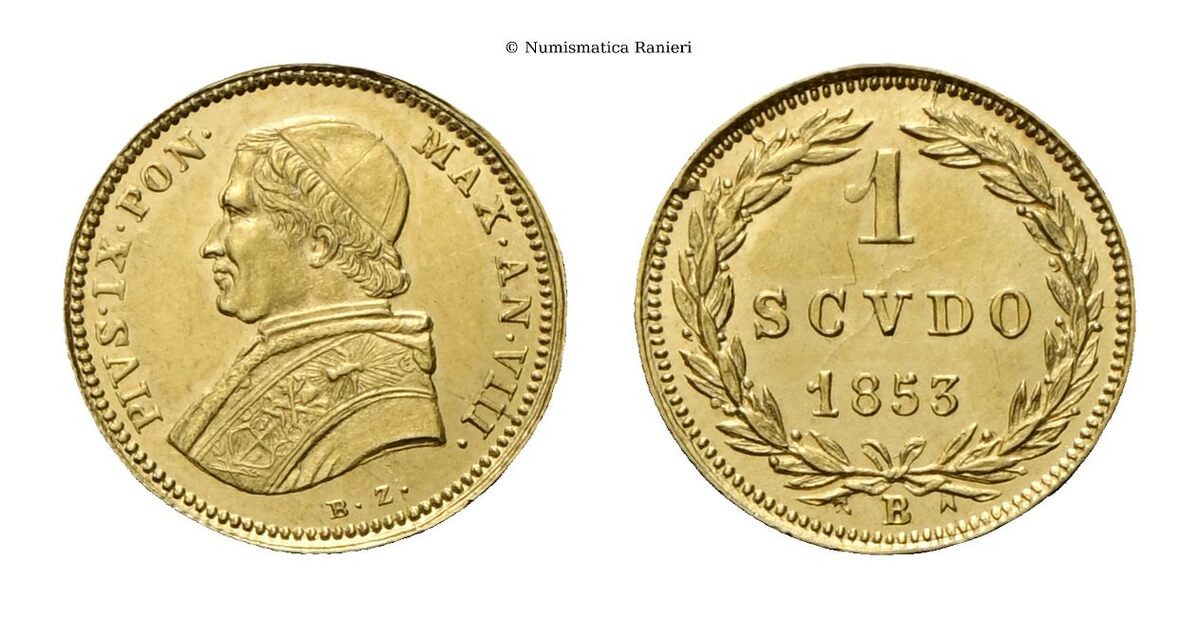 Scudo stretto 1853 a. VIII.