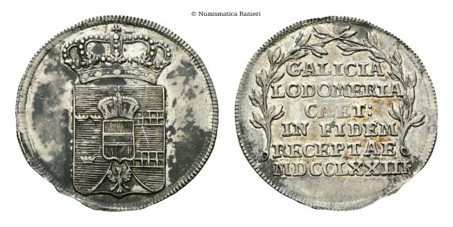 Gettone 1773 omaggio alla Galizia e Lodomiria.