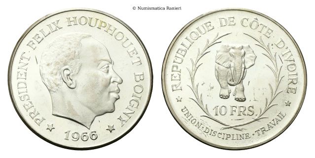 10 Franchi 1966 Felix Houphouet Boigny.