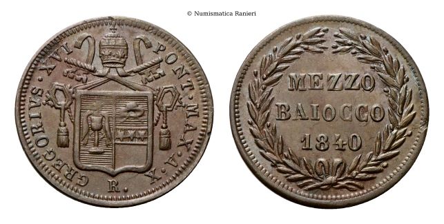 Mezzo Baiocco 1840 a. X.