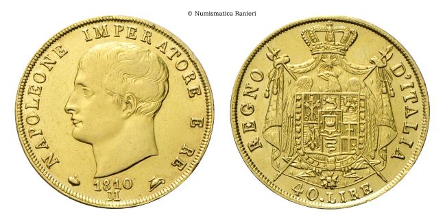 40 Lire 1810 puntali aguzzi, II Tipo.