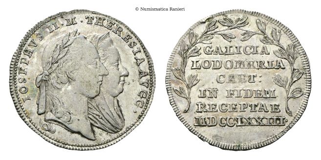 Gettone 1773 omaggio alla Galizia e Lodomiria.