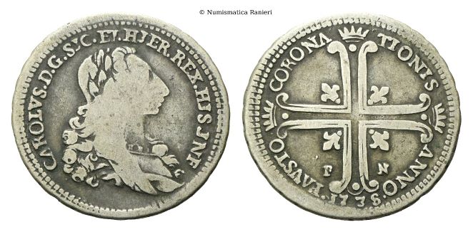 6 Tarì 1735 dell'Incoronazione.