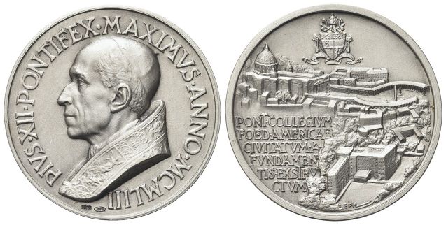 Medaglia 1953 opus A. Mistruzzi.