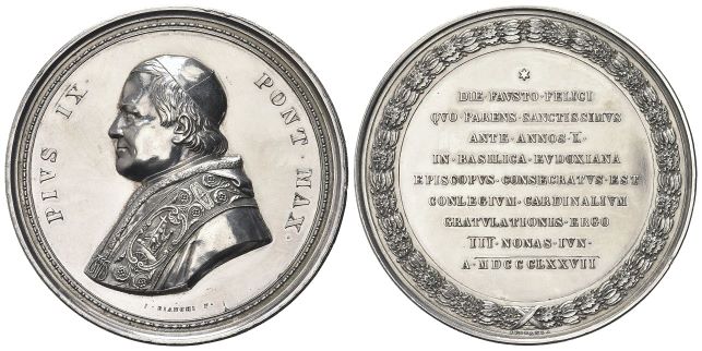 Medaglia 1877 a. XXXII opus G. Bianchi e F. Speranza.