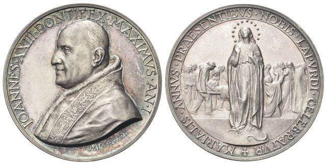 Serie completa delle 5 Medaglie annuali  opus A. Mistruzzi e P. Giampaoli.