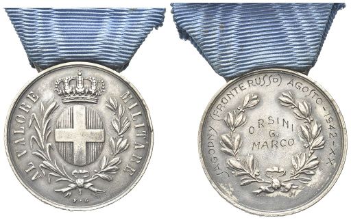 Medaglia 1942 al valore militare campagna Sagodny (fronte Russo)  opus G. Ferraris.