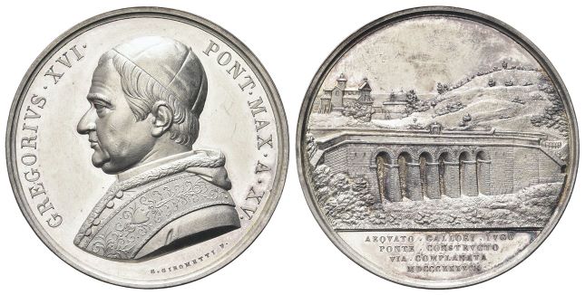 Medaglia 1845 a. XV opus G. Girometti.