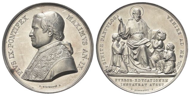 Medaglia 1854 a. IX opus P. Girometti.