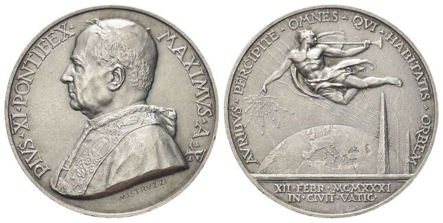 Medaglia 1931 a. X opus A. Mistruzzi.