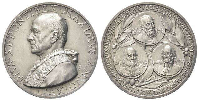 Medaglia 1937 a. XVI opus A. Mistruzzi.