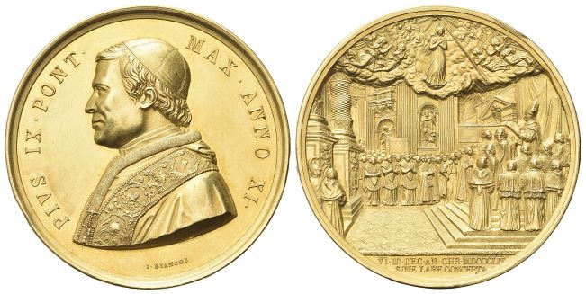 Medaglia 1856 a. XI opus G. Bianchi (39 esemplari).