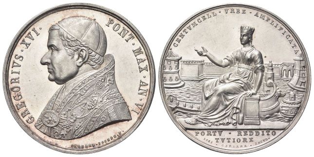 Medaglia 1836 a. VI opus G. Cerbara.