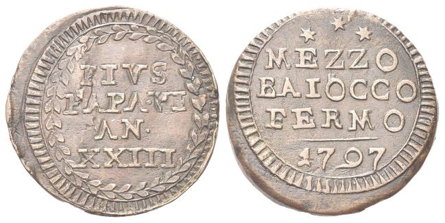 Mezzo Baiocco 1797 a. XXIII.