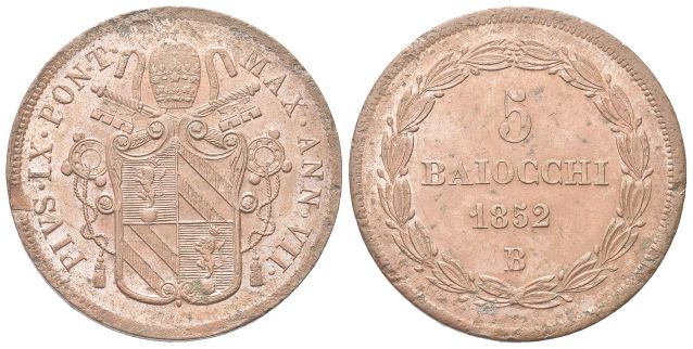 5 Baiocchi 1852 a. VII.