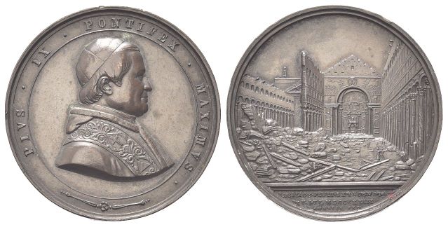 Medaglia straordinaria 1858 opus G. Cerbara e G. Girometti.