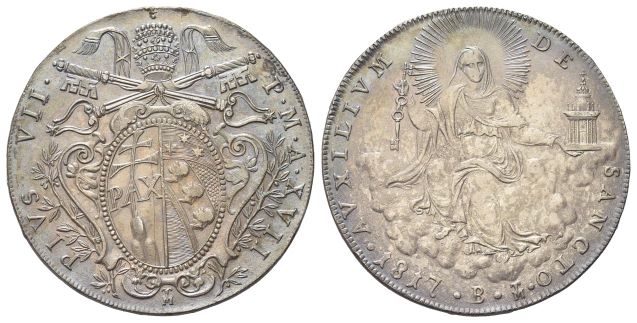 Scudo romano 1817 a. XVII.