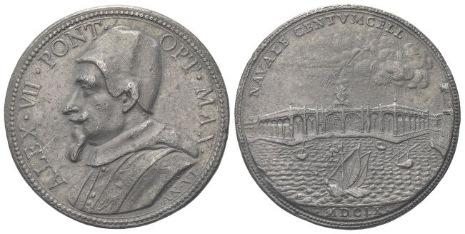 Medaglia 1660 a. VI opus G. Morone (dr.), G. F. Travani (rv.) Riconio ibrido.
