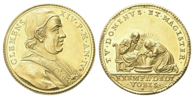 Medaglia 1772 a. IV ribattuto su a. II.