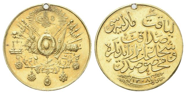 Medaglia al merito (Liyakat Madalyasi) AH 1308 (1890).