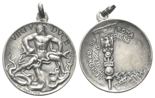 Medaglia 1937 Legionari di Roma in Terra di Spagna opus M. De Marchis.