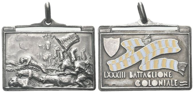 Medaglia rettangolare LXXXIII Battaglione Coloniale.