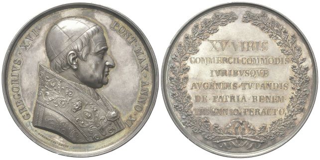 Medaglia 1841 a. XI opus P. Girometti e G. Cerbara.