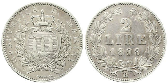 2 Lire 1898.