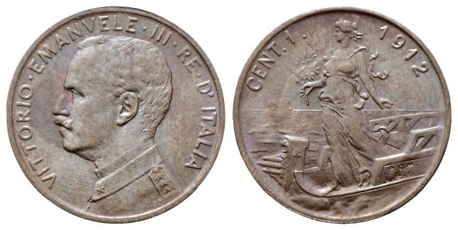 Centesimo 1912 Roma, Italia su prora.