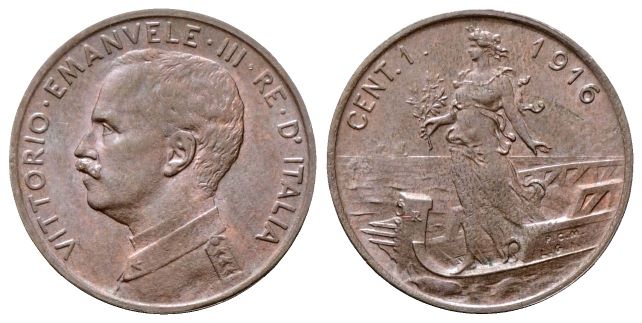 Centesimo 1916 Roma, Italia su prora.