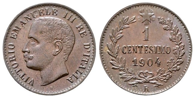 Centesimo 1904 Roma, Valore, ribattuto.