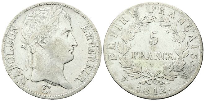 5 Franchi 1812 W, zecca di Lille.