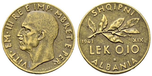 0,10 Lek 1941 a. XIX Roma.