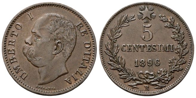 5 Centesimi 1896 Roma.
