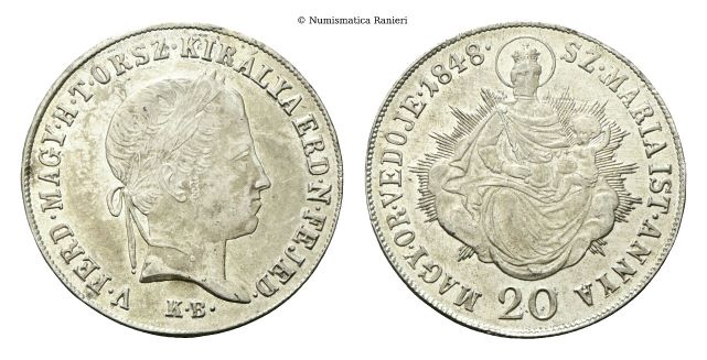 20 Kreuzer 1848 KB, Kremnitz.