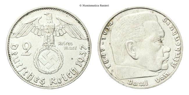 2 Reichsmark 1937 E.
