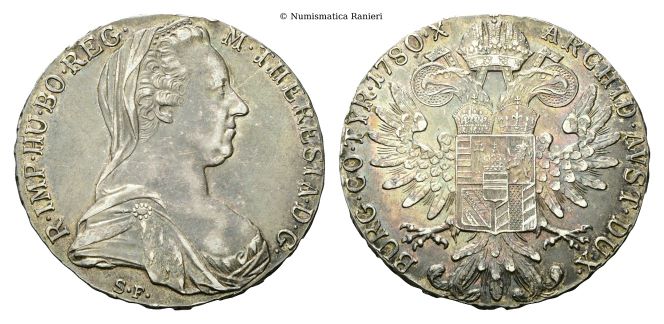 Tallero di convenzione 1780 (1935), Roma.