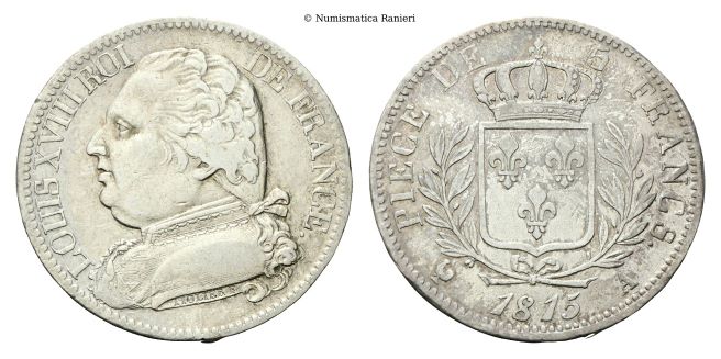 5 Franchi 1815 A Parigi.