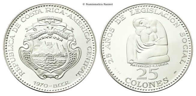 25 Colones 1970.