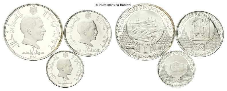 Serie 1968 di 3 valori: Dinar, 3/4 di Dinar, 1/2 Dinar.